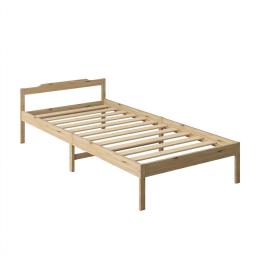 Wooden Bed Frame Single Size Base Solid Timber Pine Wood Natural