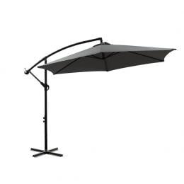3M Outdoor Umbrella Cantilever Cover Garden Patio Crank Grey