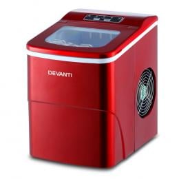 Portable Ice Cube Maker Machine 2L Home Bar Benchtop Easy Quick Red