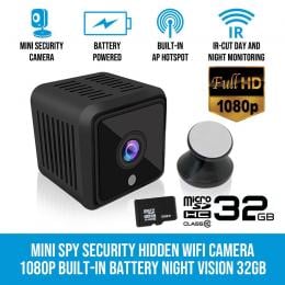 Elinz Mini Security Wifi Camera 1080p CCTV  Battery Night Vision 32GB