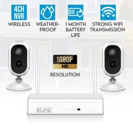 Wireless Battery Security HD Wifi 2x Camera Cctv System NVR No HDD