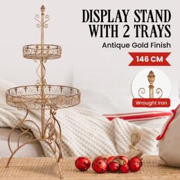 Christabelle Antique Gold 2-Tier Metal Display Stand