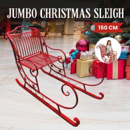Christabelle Christmas Sleigh with Red Finish- Metal 150cm