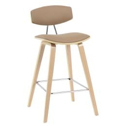 Retro Kitchen Bench Height High Chair Stool - Khaki