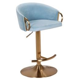 Winfrey Gas Lift Bar Stool Kitchen Backrest - Blue