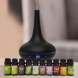 Aroma Diffuser Set With 10 Pack Diffuser Oils Humidifier - Black