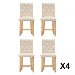 4x Hamptons Barstool Cream Chairs Kitchen Dining Chair Bar Stool Cream
