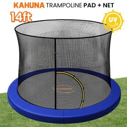 Kahuna 14ft Trampoline Pad and Net - Blue
