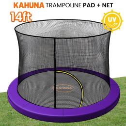 Kahuna 14ft Trampoline Pad and Net - Purple