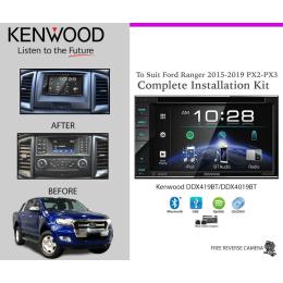 Kenwood DDX419BT for Ford Ranger 2015-2019 PX2-PX3 Car Stereo Upgrade