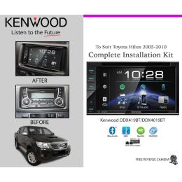 Kenwood DDX419BT/DDX4019BT Suit Toyota Hilux 2005-2010 Stereo Upgrade