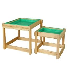 Kids Sandpit Sand Water Wooden Table w/ Cover Outdoor Pit Toys