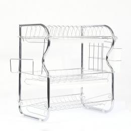 3 Tier Stainless Steel Dish Rack Draine Kitchen Storage Cup Holder
