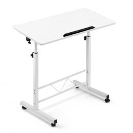 Portable Mobile Laptop Desk Study Height Adjustable Table  White