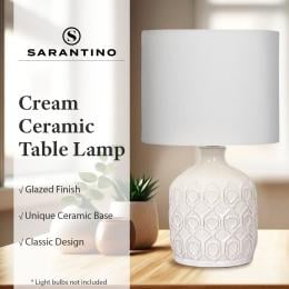 Sarantino Ceramic Table Lamp in Cream