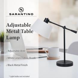 Sarantino Adjustable Metal Table Lamp - Black