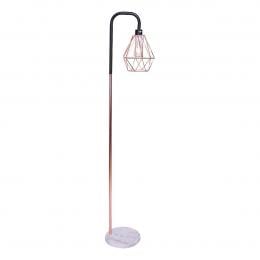Sarantino Industrial Chic Floor Lamp with Geometric Shade