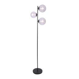 Sarantino Adjustable 3-Light Black Metal Floor Lamp