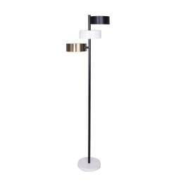 Sarantino 3-Shade Metal Floor Lamp with Marble Base