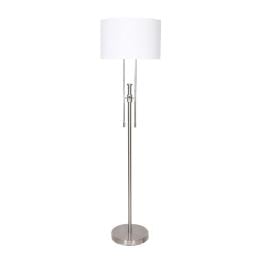 Sarantino Height-Adjustable Metal Floor Lamp - Brushed Nickel