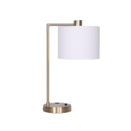 Sarantino Metal Task Lamp with USB Port - Antique Brass