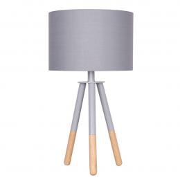 Sarantino Metal Tripod Desk Lamp - Grey Metal & Wood Legs