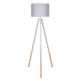 Sarantino Tripod Floor Lamp - Grey Metal & Wood Legs
