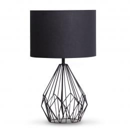 Sarantino Metal Wire Table Lamp Black Finish Drum Shade