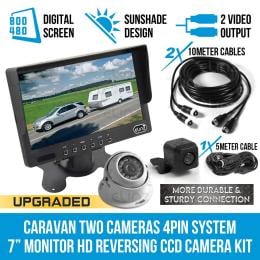 Caravan Two Camera 4pin System 7In Monitor Hd 12v/24v Reversing