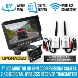 7In lcd Monitor Hd 4pin Reversing Camera Digital Wireless Receiver