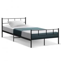 Metal Bed Frame King Single Platform Foundation Mattress Base Black