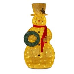 Christabelle 150cm Gold Outdoor Christmas Snowman with Lights