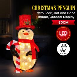 Christabelle 80cm Christmas Penguin Display with LED Lights Indoor Outdoor Decoration