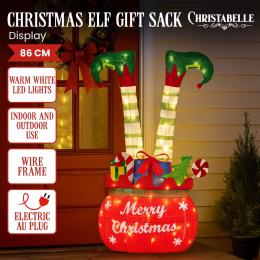 Christabelle Elf in Gift Sack Christmas Display 86cm with LED Lights