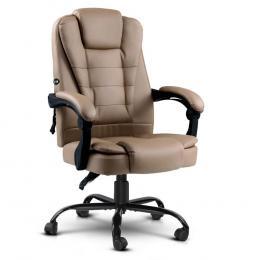 Massage Office Chair PU Leather Recliner Computer Chairs Espresso