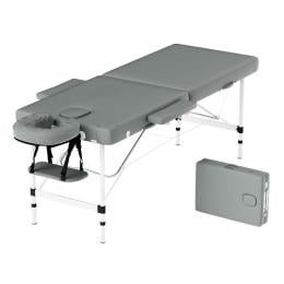 Massage Table Portable Aluminium 2 Fold Bed Beauty Therapy 55cm