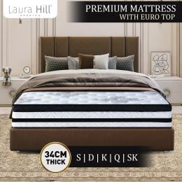Laura Hill Mattress with Euro Top Foam Bed Base - 34cm