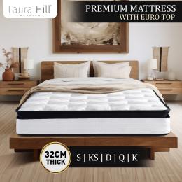 Laura Hill Mattress with Euro Top Layer - 32cm
