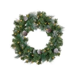 Christabelle 61cm Christmas Wreath Bayville Pine with LED Lights Front Door Decoration Ornament