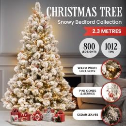 Christabelle 229cm Snowy Bedford Christmas Tree 1012 tips 800 LED Lights