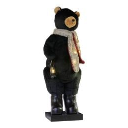 Christabelle Large 1.1m Musical Animated LED Black Christmas Bear Decoration Ornament
