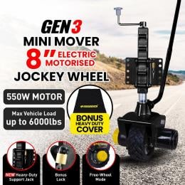 Gen3 Mini Mover 12V 550W Electric Motorised Jockey Wheel - Black