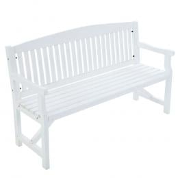 Wooden Garden Bench Chair Outdoor Furniture Patio Deck 3 Seater White