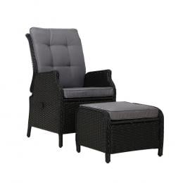 Recliner Chair Sun Lounge Setting Outdoor Furniture Patio Wicker Sofa