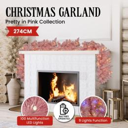 Christabelle Pretty in Pink Christmas Garland - 274cm