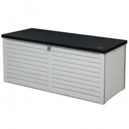 Outdoor Storage Box Bench Seat Toy Tool Sheds 390L Grey/Black
