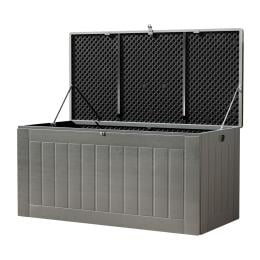 Outdoor Storage Box 830l Container Lockable Garden Bench Tool Shed Black