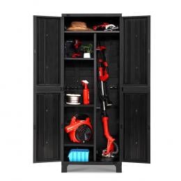 Outdoor Storage Cabinet Lockable Tall Garden Sheds Garage Black 173CM
