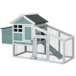 Chicken Coop Rabbit Hutch Large House Run Cage Wooden Outdoor Pet