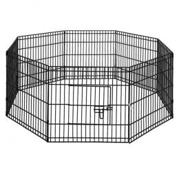 2X 8 Panel Pet Dog Playpen Puppy Cage Enclosure Fence Play Pen Size 24